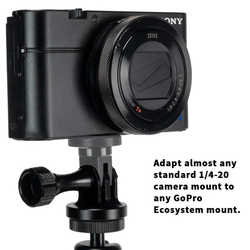 EVO Gimbals Camera Mount Adapter for GoPro 11/10/9/MAX& Insta360 X3/X2/X/RS/R Ecosystem - Â¼-20 Conversion Adapter for GoPro/Insta360 Mounting System- Full 100% CNC Aluminum Metal to Any GoPro/Insta360 Mount Acc - Image 2